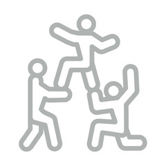 Team Building Vector Line Grey Icon Design