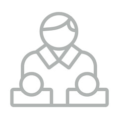Leadership Training Vector Line Grey Icon Design