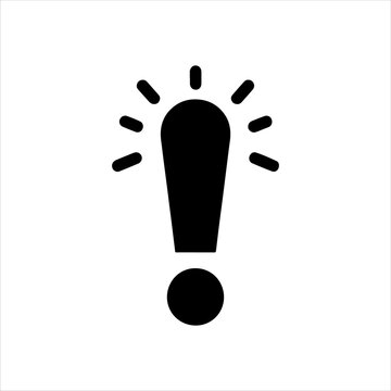 recommend clip art: Exclamation mark silhouette icon vector illustration on white background