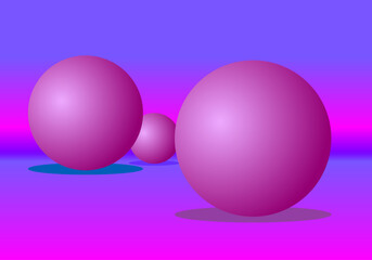 3D Balls Background for product mockup or photoshot purple and pink color with beautiful gradient shades