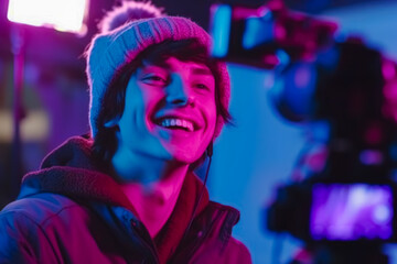 TikToker setting up tripods and their phone to record a new video for social media