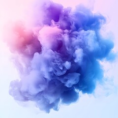 Fototapeta premium Ethereal smoke burst in soft pastels with a dreamy, flowing pattern, set against a transparent background.