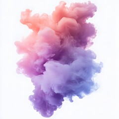 Fototapeta premium Ethereal smoke burst in soft pastels with a dreamy, flowing pattern, set against a transparent background.