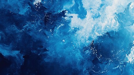 artistic abstract blue wave and smoke
