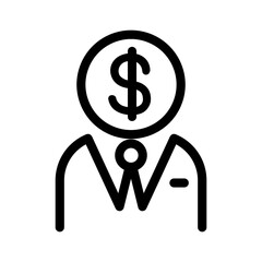 investor icon in thin line style vector illustration graphic design