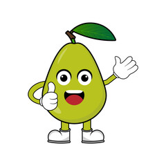 guava mascot illustration vector. Illustration mascot isolated on white backgrounds