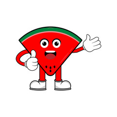 watermelon mascot illustration vector. Illustration mascot isolated on white backgrounds