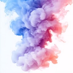 Fototapeta premium Ethereal smoke burst in soft pastels with a dreamy, flowing pattern, set against a transparent background.