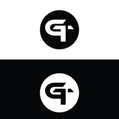 GT monogram logo design vector