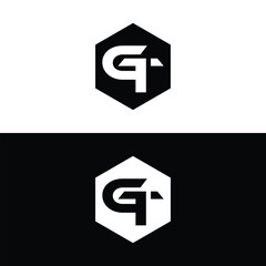GT monogram logo design vector