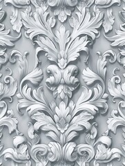 Fototapeta premium White relief floral pattern