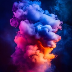 Fototapeta premium Abstract smoke cloud in rich purples and silvers, with a sense of depth and movement, isolated on a transparent PNG.