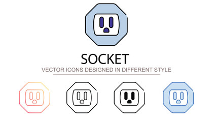 Socket icon design with white background stock illustration