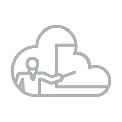 Virtual Training Vector Line Grey Icon Design