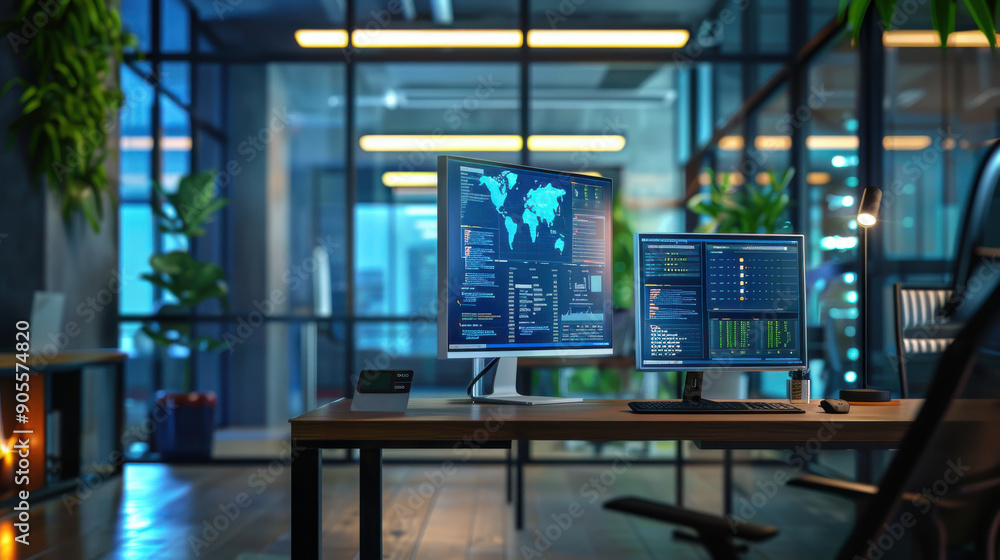 Poster corporate office with ai-driven workflow automation.