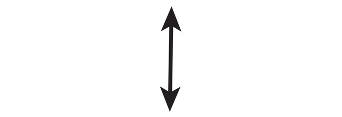 Straight long arrow icon. Vector illustration of a black arrow pointing both sides, right and left. design eps 10