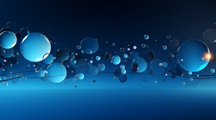 Blue Dots Circles Balls on Blue Background, Abstract Image, Texture, Pattern, Wallpaper, Cover and Screen of Smartphone, Cell Phone, Computer, Laptop, 9:16 and 16:9 Format