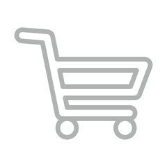 Shopping cart Vector Line Grey Icon Design