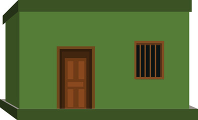 small town house vector illustration isolated on white background. Indian city house