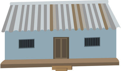 Fototapeta premium Village poor farmer house vector illustration isolated on white background