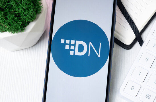 New York, USA - 1 August 2024: Digitalnote XDN Logo on Phone Screen, Crypto Coin Icon
