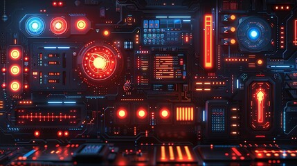 Fototapeta premium Modern high-tech concepts: Futuristic designs highlighting advanced technology and gadgets, ideal for tech industry visuals and digital marketing campaigns. high resolution Illustration, in the style