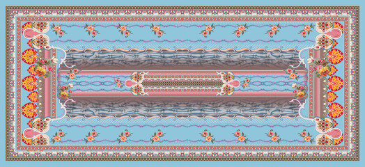 Pakistani Dupatta for digital print.Digital Dupatta design.