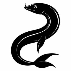 Fototapeta premium Eel Black silhouette