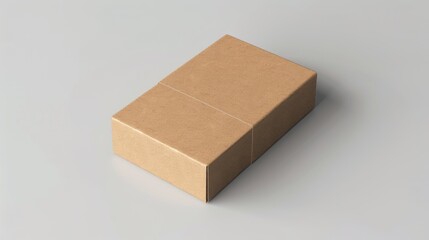 Mock up of small brown cardboard box for shipping item