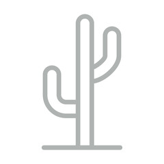 Obraz premium cactus Vector Line Grey Icon Design