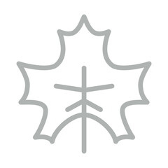 maple leaf Vector Line Grey Icon Design