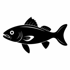 Cod fish Black silhouette
