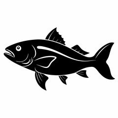 Cod fish Black silhouette