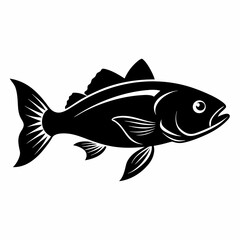 Cod fish Black silhouette