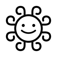 Sun icon in thin line style vector illustration graphic design