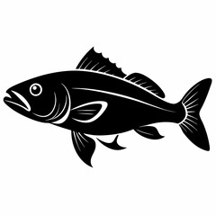 Cod fish Black silhouette