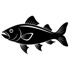 Cod fish Black silhouette
