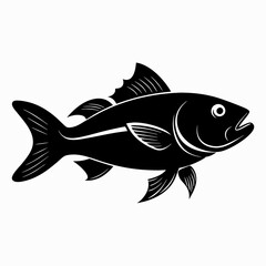 Cod fish Black silhouette