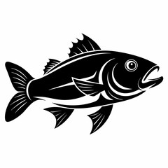 Cod fish Black silhouette