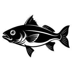 Cod fish Black silhouette