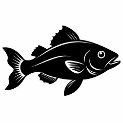 Cod fish Black silhouette