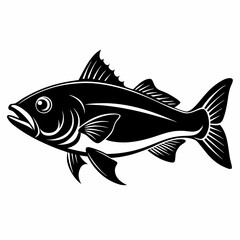Cod fish Black silhouette