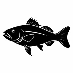 Cod fish Black silhouette