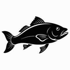 Cod fish Black silhouette