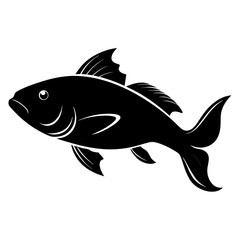 Cod fish Black silhouette