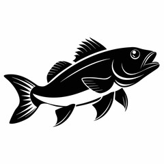 Cod fish Black silhouette