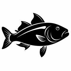 Cod fish Black silhouette