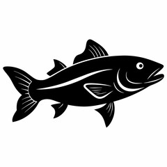 Cod fish Black silhouette