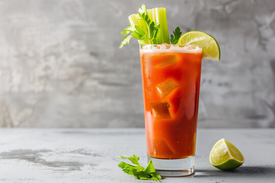 A Canadian Caesar cocktail, similar to a Bloody Mary Cocktail.