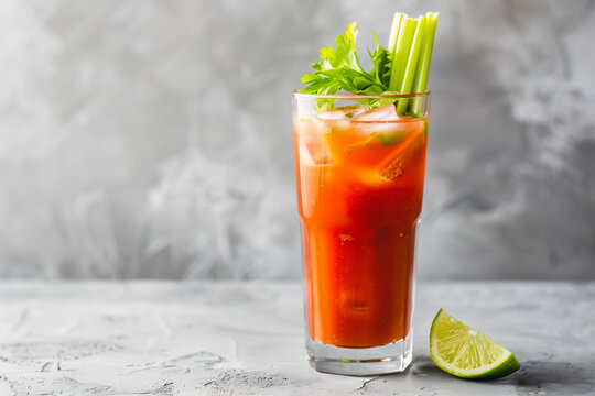 A Canadian Caesar cocktail, similar to a Bloody Mary Cocktail.